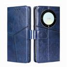 For Honor X9a 5G Geometric Stitching Horizontal Flip Leather Phone Case(Blue) - 1