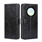 For Honor X9a 5G Geometric Stitching Horizontal Flip Leather Phone Case(Black) - 1