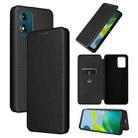 For Motorola Moto E13 4G Carbon Fiber Texture Flip Leather Phone Case(Black) - 1