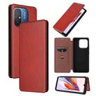 For Xiaomi Redmi 12C Carbon Fiber Texture Flip Leather Phone Case(Brown) - 1