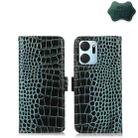 For Honor X7a 4G Crocodile Top Layer Cowhide Leather Phone Case(Green) - 1