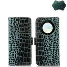 For Honor X9a/X40 5G Crocodile Top Layer Cowhide Leather Phone Case(Green) - 1