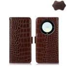 For Honor X9a/X40 5G Crocodile Top Layer Cowhide Leather Phone Case(Brown) - 1