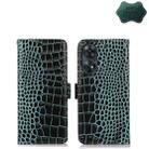 For OPPO Reno8 T 4G Crocodile Top Layer Cowhide Leather Phone Case(Green) - 1