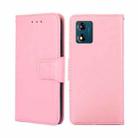 For Motorola Moto E13 4G Crystal Texture Leather Phone Case(Pink) - 1