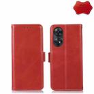 For OPPO Reno8 T 4G Crazy Horse Top Layer Cowhide Leather Phone Case(Red) - 1