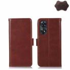 For OPPO Reno8 T 4G Crazy Horse Top Layer Cowhide Leather Phone Case(Brown) - 1