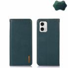 For Motorola Moto G73 5G KHAZNEH Nappa Top Layer Cowhide Leather Phone Case(Green) - 1