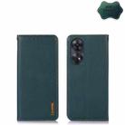 For OPPO Reno8 T 4G KHAZNEH Nappa Top Layer Cowhide Leather Phone Case(Green) - 1