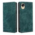 For OPPO A17k RFID Anti-theft Brush Magnetic Leather Phone Case(Green) - 1