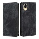 For OPPO A17k RFID Anti-theft Brush Magnetic Leather Phone Case(Black) - 1