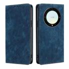 For Honor X9a 5G RFID Anti-theft Brush Magnetic Leather Phone Case(Blue) - 1