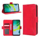 For Motorola Moto E13 4G Skin Feel Calf Texture Card Slots Leather Phone Case(Red) - 1