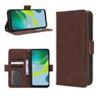 For Motorola Moto E13 4G Skin Feel Calf Texture Card Slots Leather Phone Case(Brown) - 1