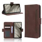 For Google Pixel 7a Skin Feel Calf Texture Card Slots Leather Phone Case(Brown) - 1