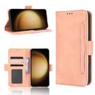 For Samsung Galaxy S23 5G Skin Feel Calf Texture Card Slots Leather Phone Case(Pink) - 1
