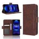 For Xiaomi Poco X5 5G / Redmi Note 12 5G Skin Feel Calf Texture Card Slots Leather Phone Case(Brown) - 1
