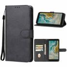 For Nokia C02 Leather Phone Case(Black) - 1