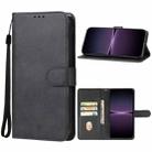 For Sony Xperia 1 V Leather Phone Case(Black) - 1