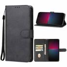For Sony Xperia 10 V Leather Phone Case(Black) - 1