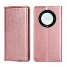 For Honor X9a 5G Gloss Oil Solid Color Magnetic Leather Phone Case(Rose Gold) - 1