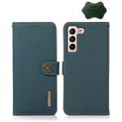 For Samsung Galaxy A34 5G KHAZNEH Custer Genuine Leather RFID Phone Case(Green) - 1