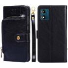 For Motorola Moto E13 4G Zipper Bag Leather Phone Case(Black) - 1