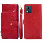 For Motorola Moto E13 4G Zipper Bag Leather Phone Case(Red) - 1