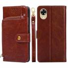For OPPO A17k Zipper Bag Leather Phone Case(Brown) - 1