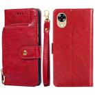 For OPPO A17k Zipper Bag Leather Phone Case(Red) - 1