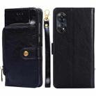 For OPPO Reno8 T 4G Zipper Bag Leather Phone Case(Black) - 1