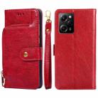 For Xiaomi Poco X5 Pro / Redmi Note 12 Pro Speed Zipper Bag Leather Phone Case(Red) - 1