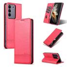 For vivo S16e AZNS Magnetic Calf Texture Flip Leather Phone Case(Red) - 1