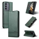 For vivo S16e AZNS Magnetic Calf Texture Flip Leather Phone Case(Dark Green) - 1
