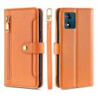 For Motorola Moto E13 4G Sheep Texture Cross-body Zipper Wallet Leather Phone Case(Orange) - 1