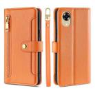 For OPPO A17k Sheep Texture Cross-body Zipper Wallet Leather Phone Case(Orange) - 1