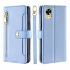 For OPPO A17k Sheep Texture Cross-body Zipper Wallet Leather Phone Case(Blue) - 1