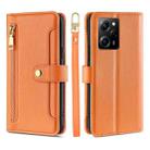 For Xiaomi Poco X5 Pro / Redmi Note 12 Pro Speed Sheep Texture Cross-body Zipper Wallet Leather Phone Case(Orange) - 1