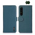 For Sony Xperia 1 IV KHAZNEH Litchi Genuine Leather Phone Case(Green) - 1