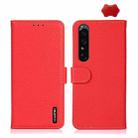 For Sony Xperia 1 IV KHAZNEH Litchi Genuine Leather Phone Case(Red) - 1