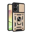 For Realme C33 4G Sliding Camera Cover Design Phone Case(Gold) - 1