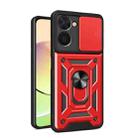 For Realme C33 4G Sliding Camera Cover Design Phone Case(Red) - 1