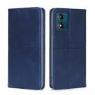 For Motorola Moto E13 4G Cow Texture Magnetic Horizontal Flip Leather Phone Case(Blue) - 1