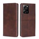 For Xiaomi Poco X5 Pro / Redmi Note 12 Pro Speed Cow Texture Magnetic Horizontal Flip Leather Phone Case(Dark Brown) - 1