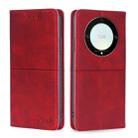 For Honor X9a 5G Cow Texture Magnetic Horizontal Flip Leather Phone Case(Red) - 1