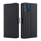 For Motorola Moto E13 4G Ultra-thin Voltage Side Buckle Horizontal Flip Leather Phone Case(Black) - 1