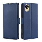 For OPPO A17k Ultra-thin Voltage Side Buckle Horizontal Flip Leather Phone Case(Blue) - 1