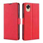 For OPPO A17k Ultra-thin Voltage Side Buckle Horizontal Flip Leather Phone Case(Red) - 1