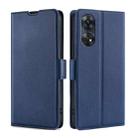 For OPPO Reno8 T 4G Ultra-thin Voltage Side Buckle Horizontal Flip Leather Phone Case(Blue) - 1