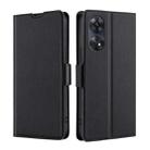 For OPPO Reno8 T 4G Ultra-thin Voltage Side Buckle Horizontal Flip Leather Phone Case(Black) - 1